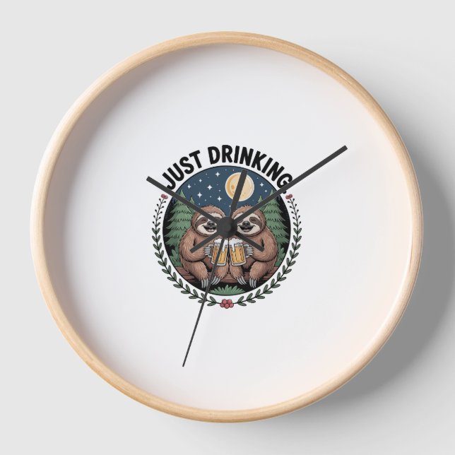 Sloth Hiking with Drinking Team Clock (Front)