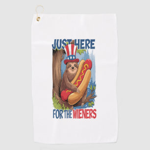 Sloth Hot Dog 4th of July BBQ Golf Towel