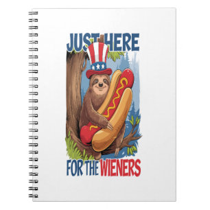 Sloth Hot Dog 4th of July BBQ Notebook