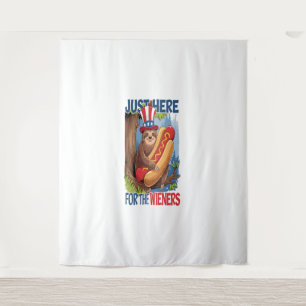 Sloth Hot Dog 4th of July BBQ Tapestry