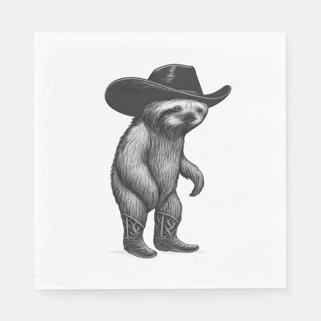 Sloth Howdy Sloth Napkin (Front)