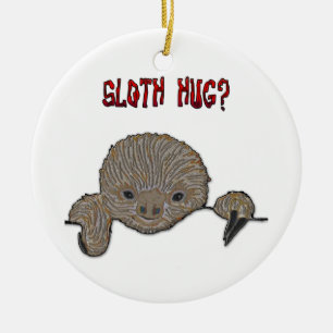 Sloth Hug Baby Sloth Ceramic Tree Decoration