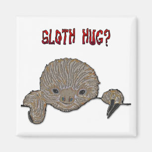 Sloth Hug Baby Sloth Magnet