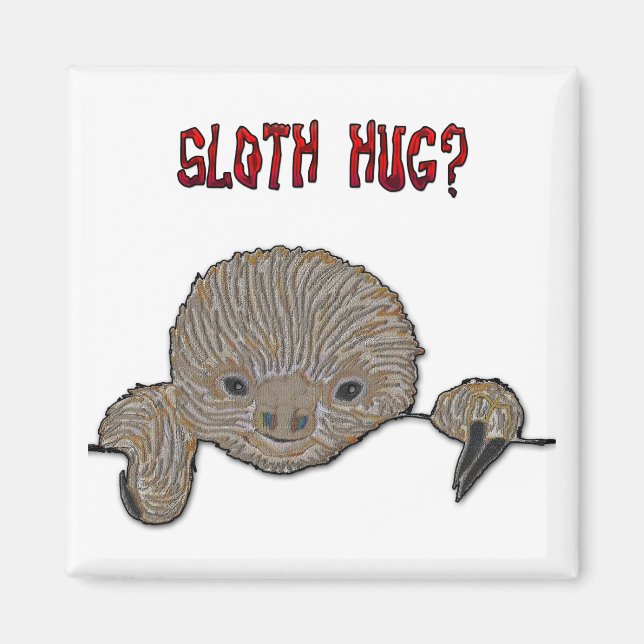 Sloth Hug Baby Sloth Magnet (Front)