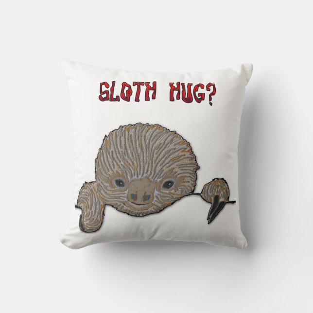 Sloth Hug Baby Sloth Sketch Cushion (Front)