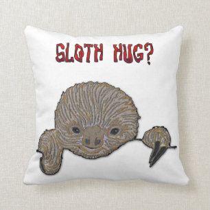 Sloth Hug Baby Sloth Sketch Cushion