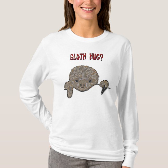 Sloth Hug Baby Sloth T-Shirt (Front)