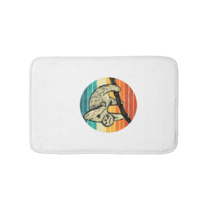 Sloth Hugging Branch - Retro Vintage Animal Lover Bath Mat