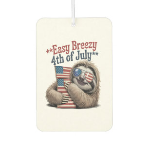 Sloth Hugging Flag 4th of July Car Air Freshener