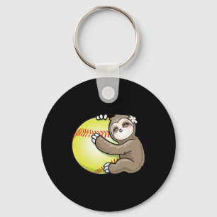 Sloth Hugging Ll Cute Girl Softll Key Ring