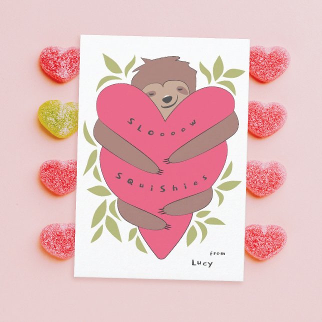 Sloth Hugs Classroom Valentine's Day Card (Creator Uploaded)