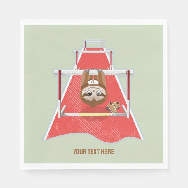 Sloth Hurdles race atheletics Napkin (Front)