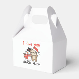 Sloth I Love You Snow Much Snowman Pun Favour Box
