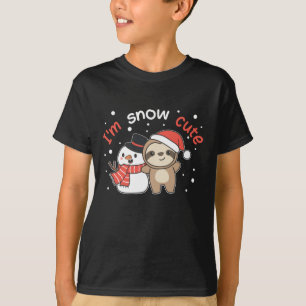 Sloth I'm Snow Cute Snowman Snow Pun T-Shirt