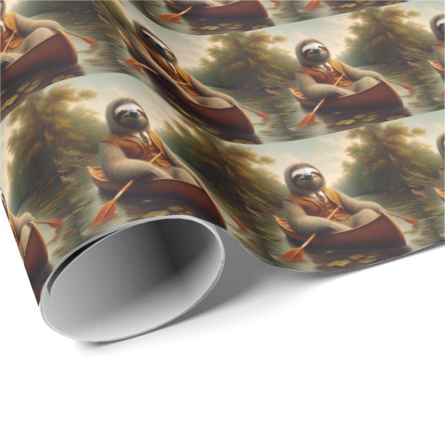 Sloth In A Canoe Wrapping Paper (Roll Corner)