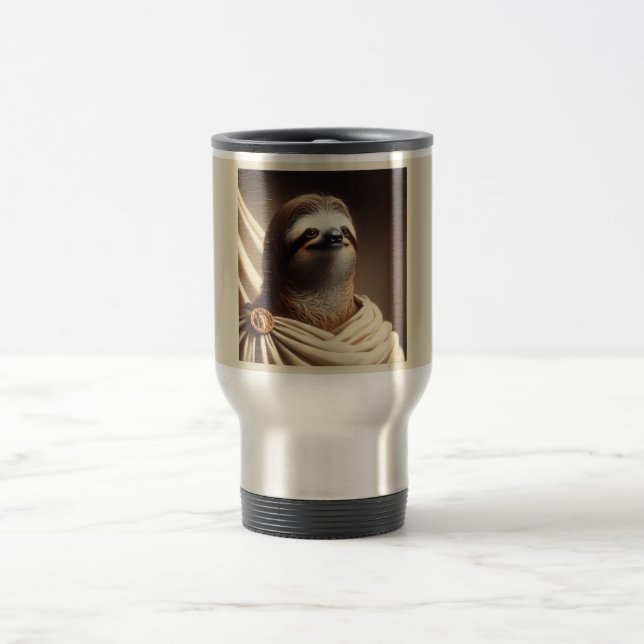 Sloth in Ancient Rome Travel Mug (Center)