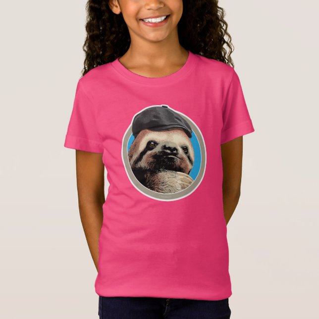 Sloth (in Baker Boy hat) T-Shirt (Front)