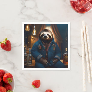 Sloth In His Drinking Jacket, Napkin