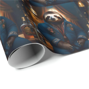 Sloth In His Drinking Jacket, Wrapping Paper