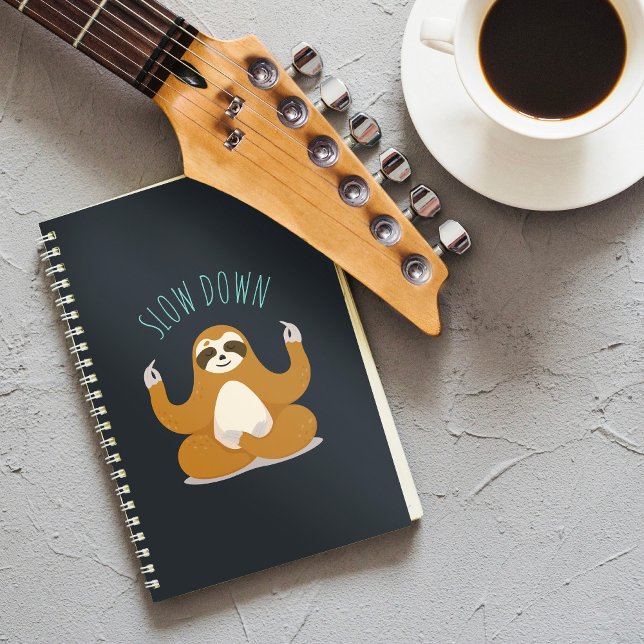 Sloth in Lotus Yoga Pose "Slow Down"  Notebook (Creator Uploaded)