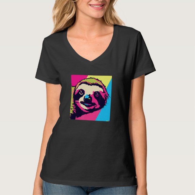 Sloth in Pop Style T-Shirt (Front)