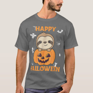 Sloth In Pumpkin Sloths Happy Halloween  T-Shirt