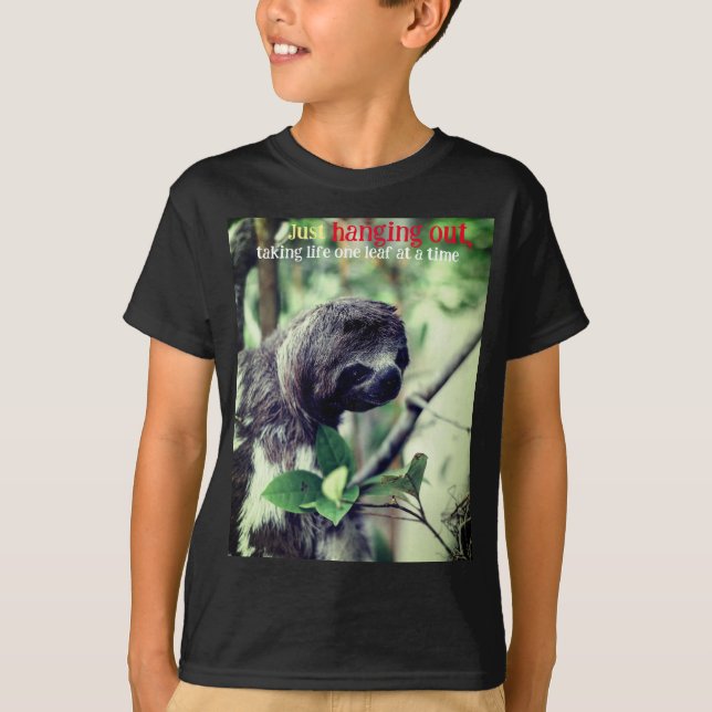 Sloth in tree photo T-Shirt (Front)