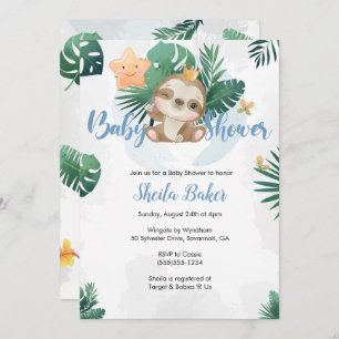 Sloth Invitation, Sloth Baby Shower Invitation