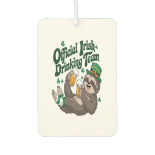 Sloth Irish Drinking St Patrick's Day Car Air Freshener