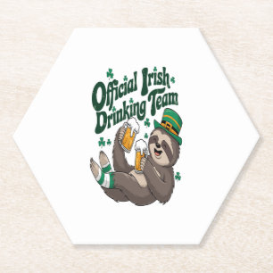 Sloth Irish Drinking St Patrick's Day Paper Coaster