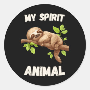 Sloth Is My Spirit Animal - Lazy Napping Funny Slo Classic Round Sticker