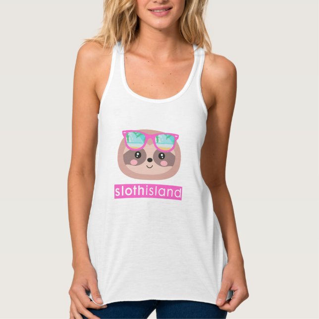 Sloth Island Cute Summer Vest Singlet (Front)