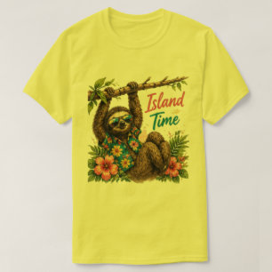 Sloth Island Time T-Shirt   Tropical Tee