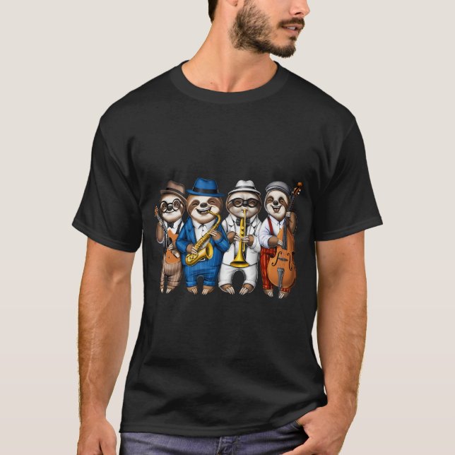 Sloth Jazz Musicians T-Shirt (Front)