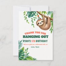 Sloth Jungle Green Hanging Out Birthday Party