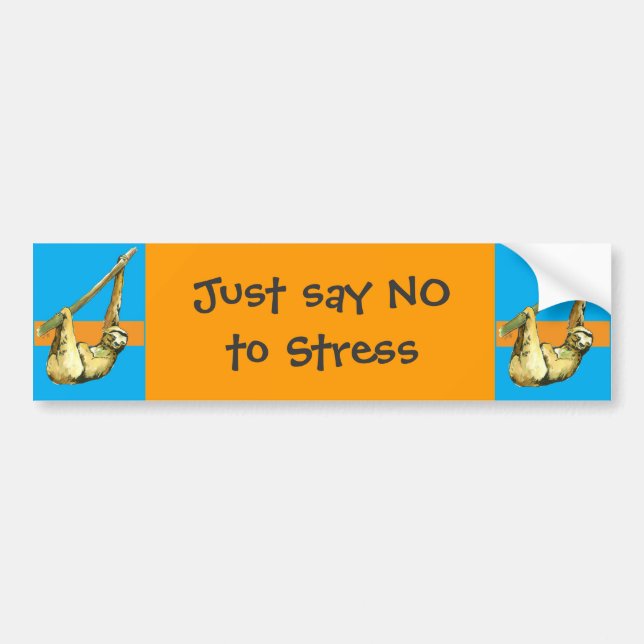 Sloth -Just Say NO Bumper Sticker (Front)