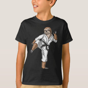 Sloth Karate Kickboxing Taekwondo Muay Thai Martia T-Shirt