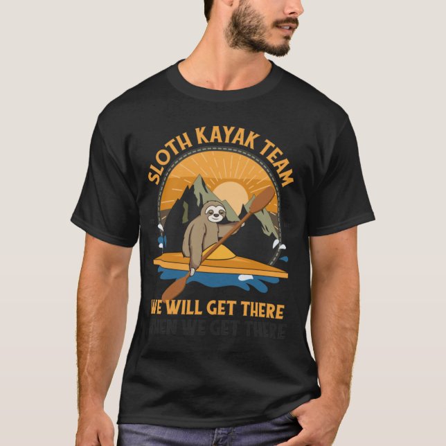 Sloth Kayaking retro retro T-Shirt (Front)