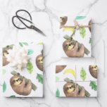 Sloth Kids Wrapping Paper Sheets<br><div class="desc">Celebrate any special child's birthday or that new baby with this adorable sloth wrapping paper set!</div>