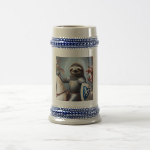 Sloth Knight Fighting Dragons Beer Stein