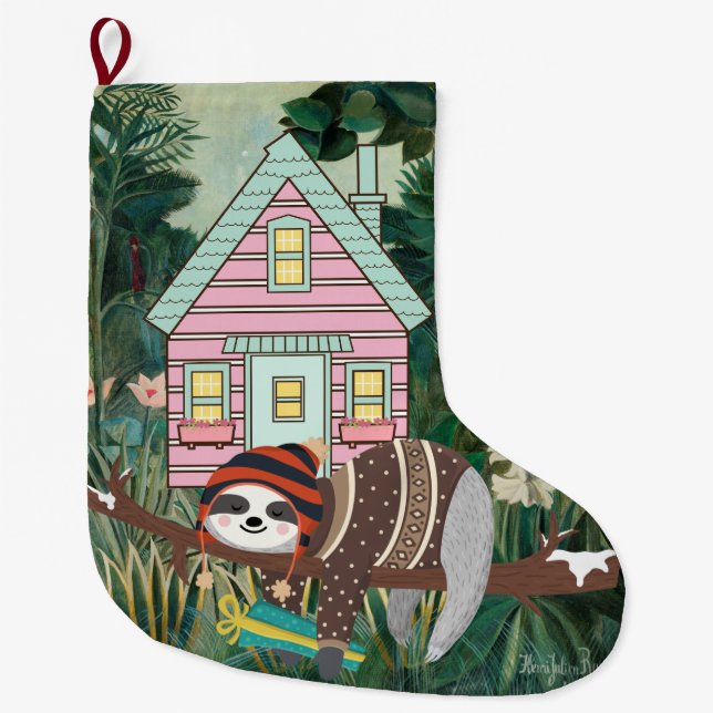 Sloth Large Christmas Stocking (Front)
