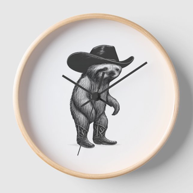Sloth Lazy Sleepy Sloth Clock (Front)