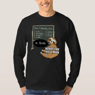 Sloth Learns 7 Deadly Sins Funny Animal Meme T-Shirt