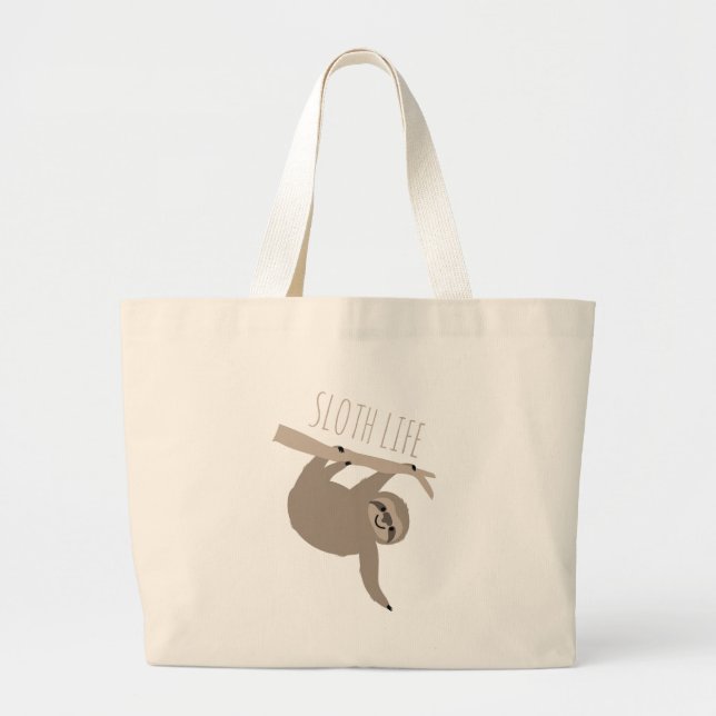 Sloth Life Large Tote Bag (Front)