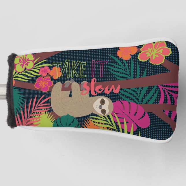Sloth Life - Take it Slow Golf Head Cover (Front)