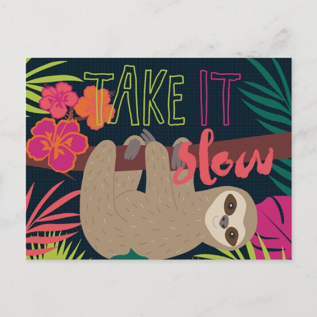 Sloth Life - Take it Slow Postcard (Front)
