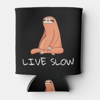 Sloth Live Slow Can Cooler