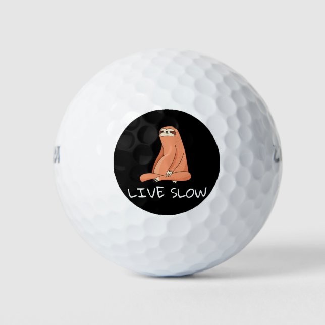 Sloth Live Slow Golf Balls (Front)