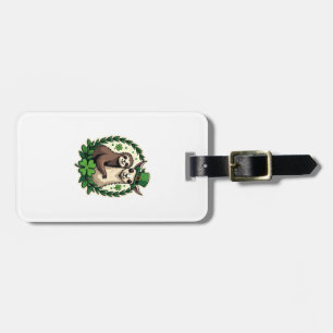 Sloth Llama St Patricks Day Vintage Lucky Tee 2 Luggage Tag