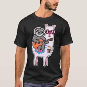 Sloth Llama Sticker T-Shirt